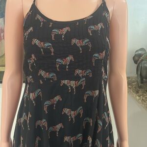 suzume midi sundress with printed horses
